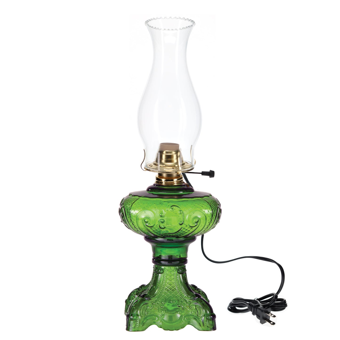 20" Tall Electric Princess Feather Oil Lamps Complete with Electric Burner and Chimney (67500E)