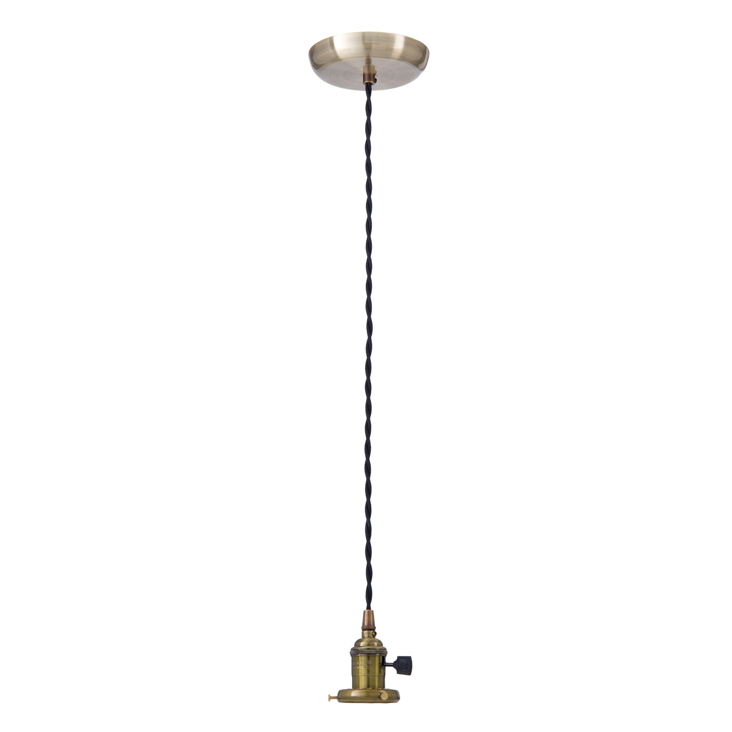 Pendant with Antique Brass Hardware, 2-1/4" Fitter, Adjustable Length (69141A)