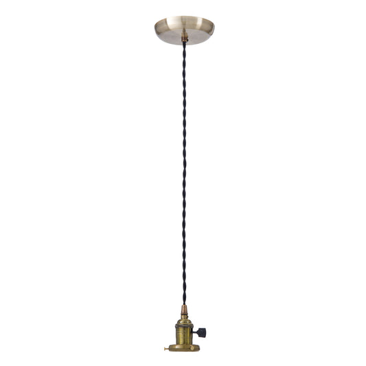 Pendant with Antique Brass Hardware, 2-1/4" Fitter, Adjustable Length (69141A)