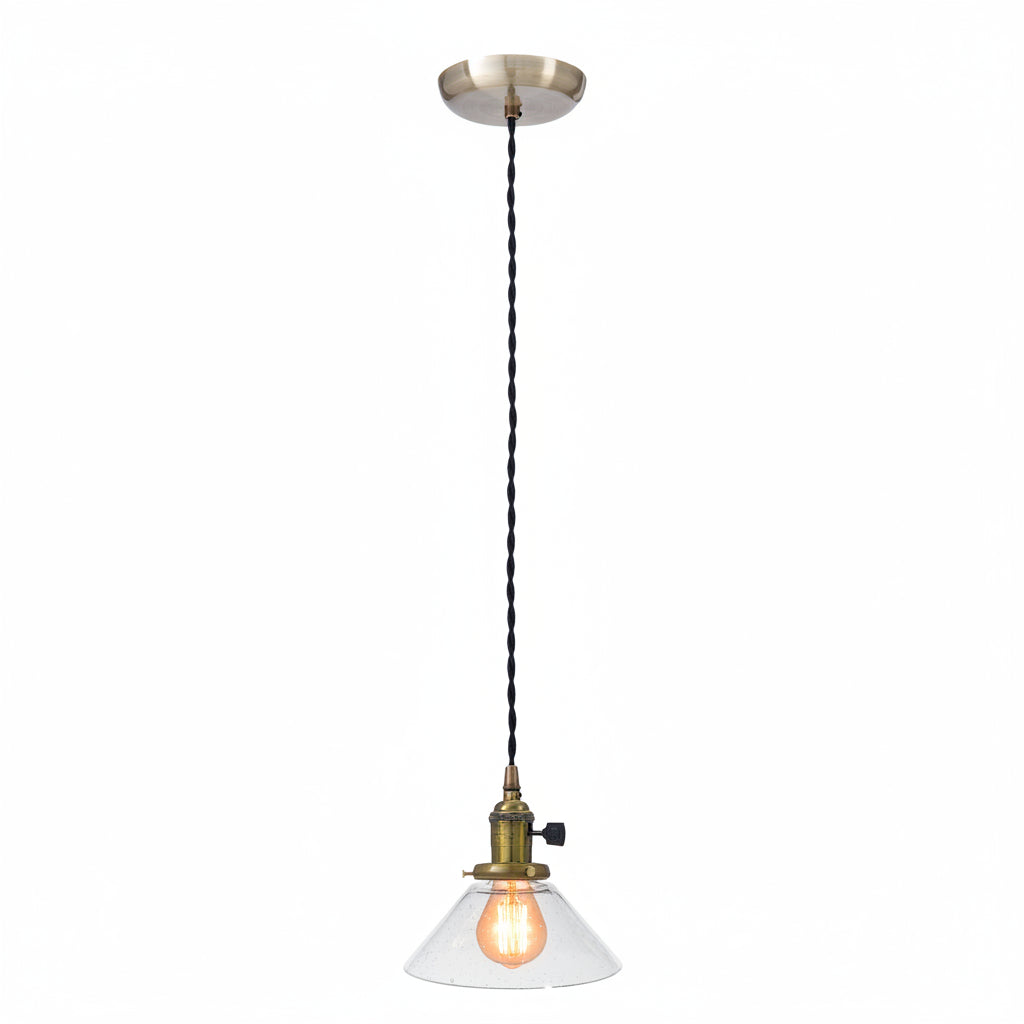 Pendant with Antique Brass Hardware, 2-1/4" Fitter, Adjustable Length (69141A)