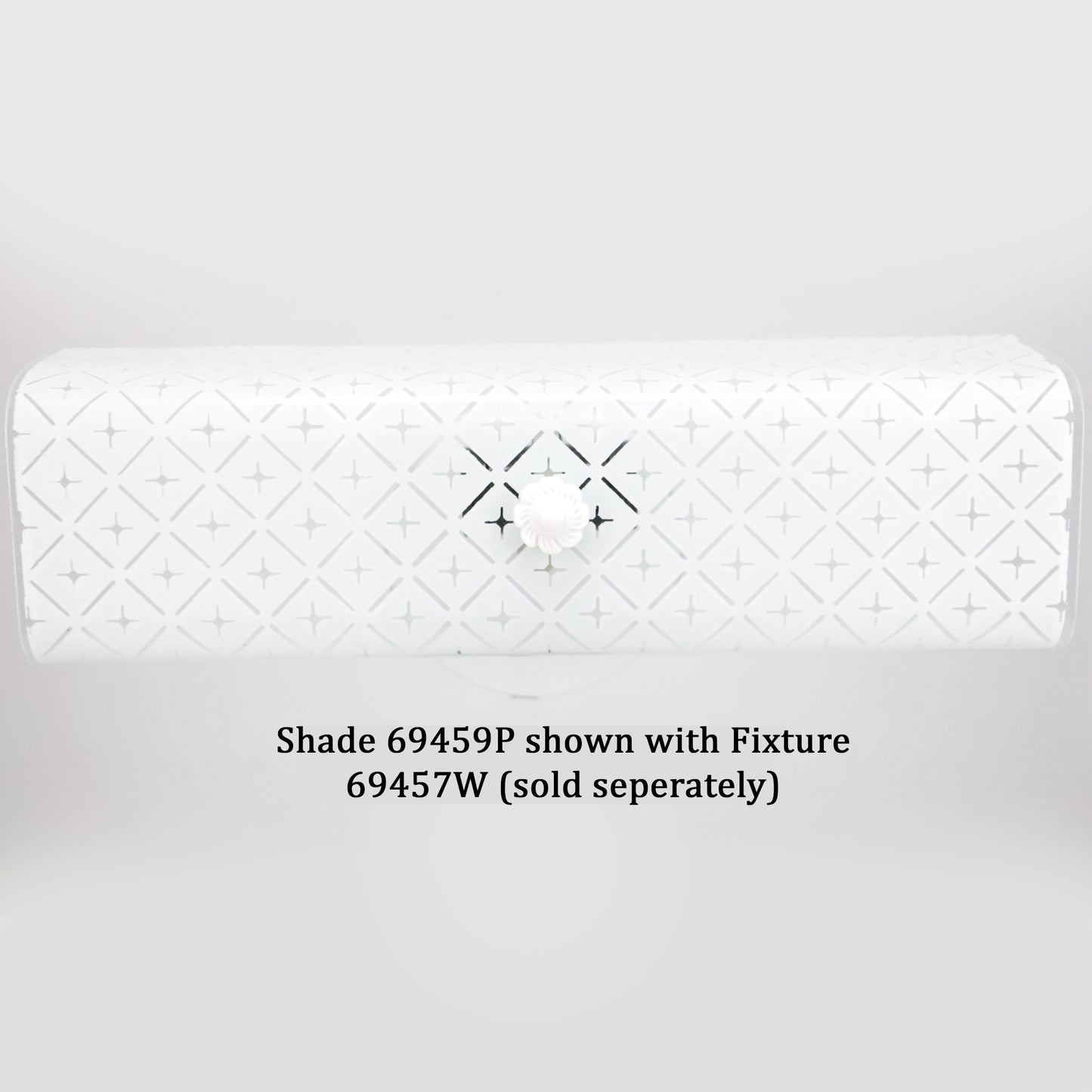 14" Glass Shade for Wall Sconce - Bracket, White & Clear Diamond Pattern (69459P)
