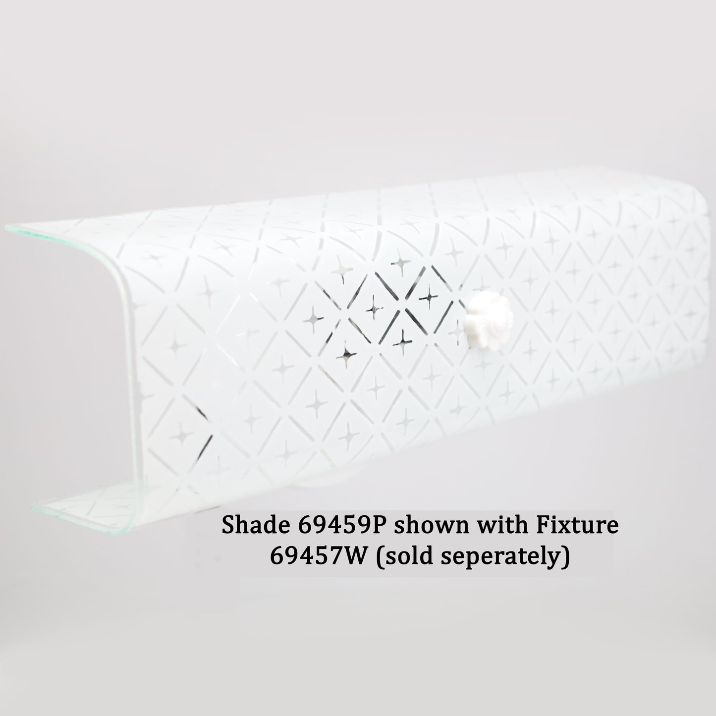14" Glass Shade for Wall Sconce - Bracket, White & Clear Diamond Pattern (69459P)