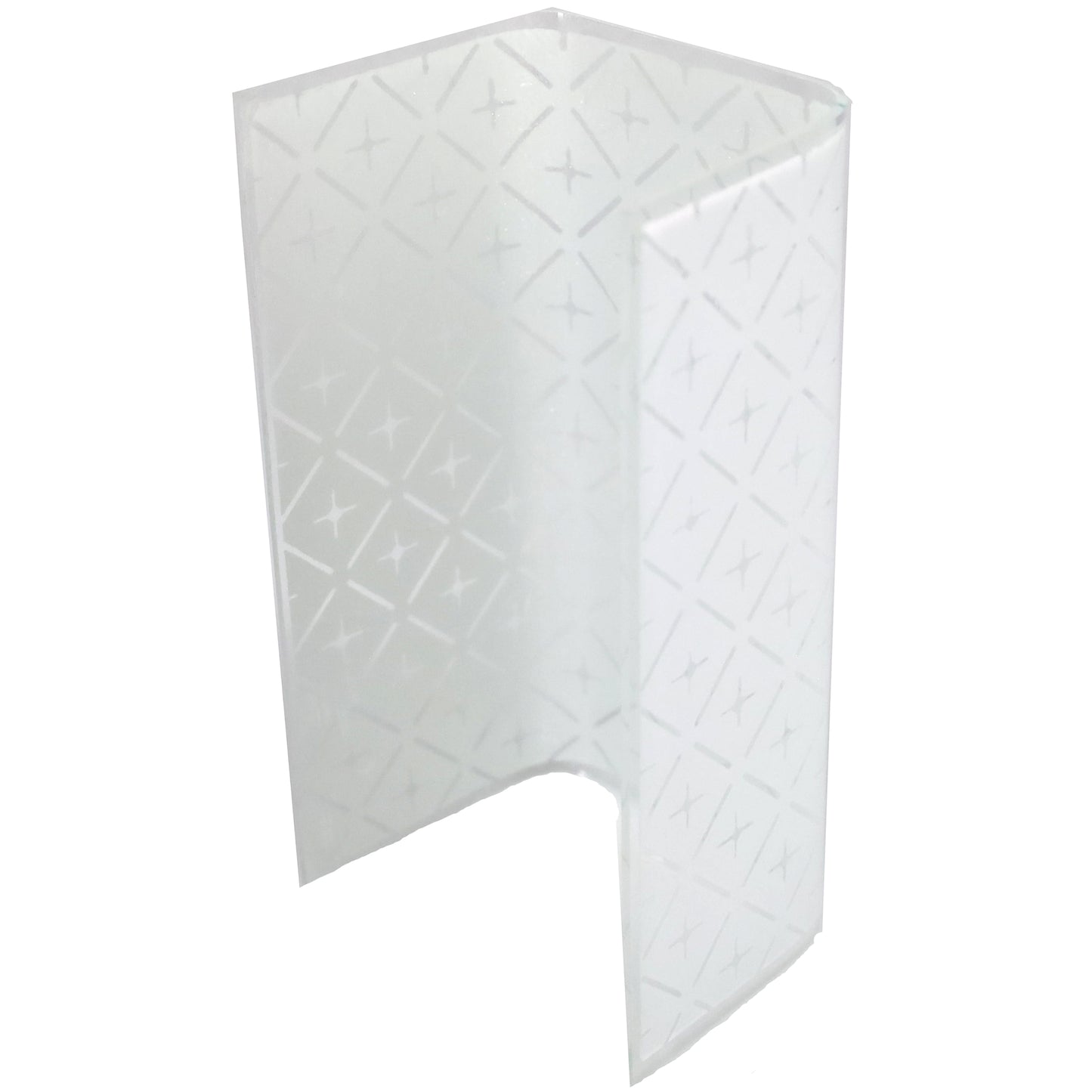 7" Glass Shade for Wall Sconce - Bracket, White & Clear Diamond Pattern (69458P)