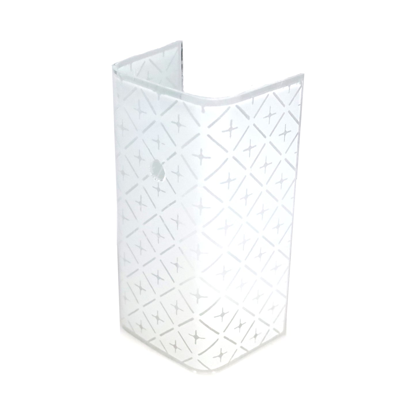 7" Glass Shade for Wall Sconce - Bracket, White & Clear Diamond Pattern (69458P)