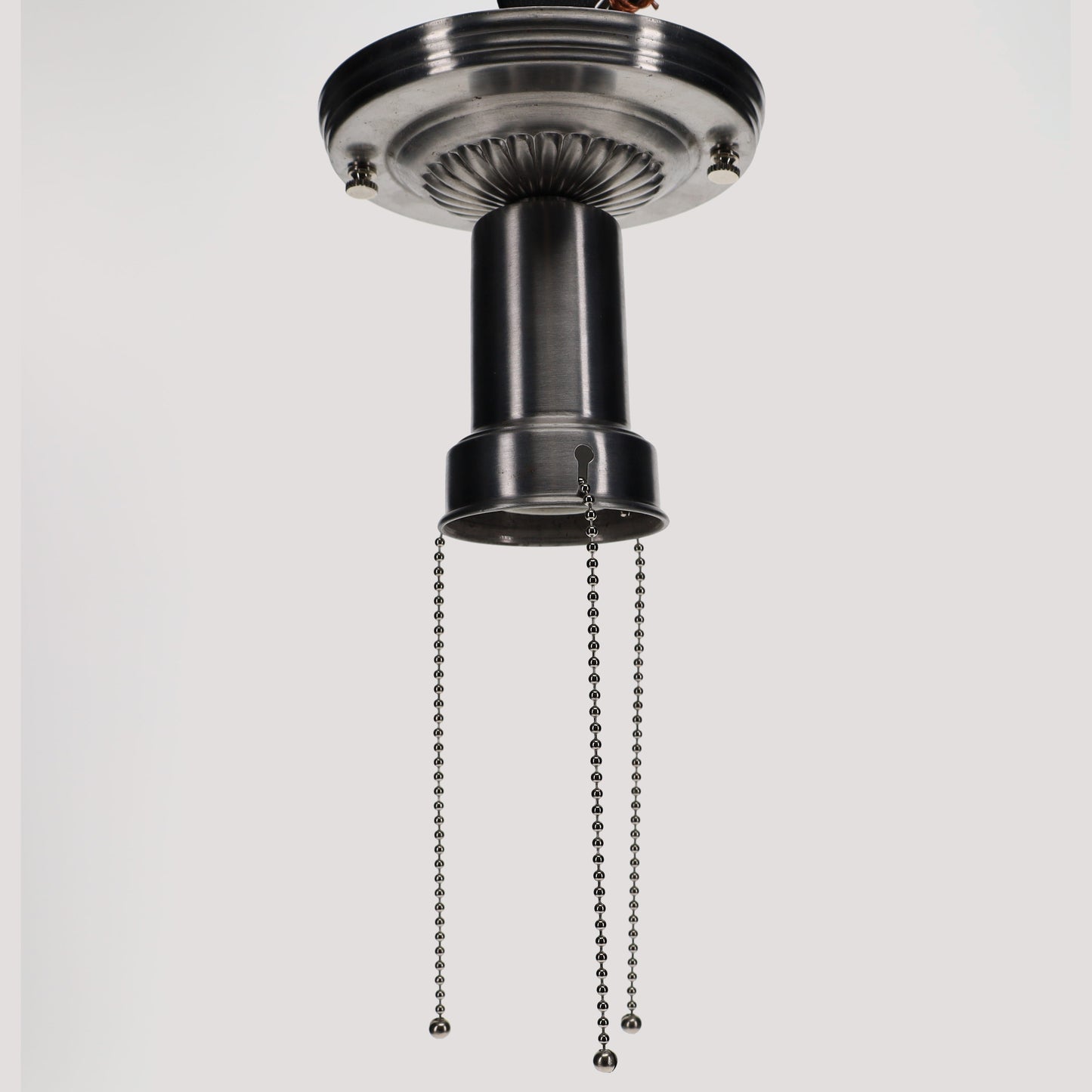 Steel Bead Chain Fixture Hardware Set for 3 Hole Plate Style Glass Shades (69510S)