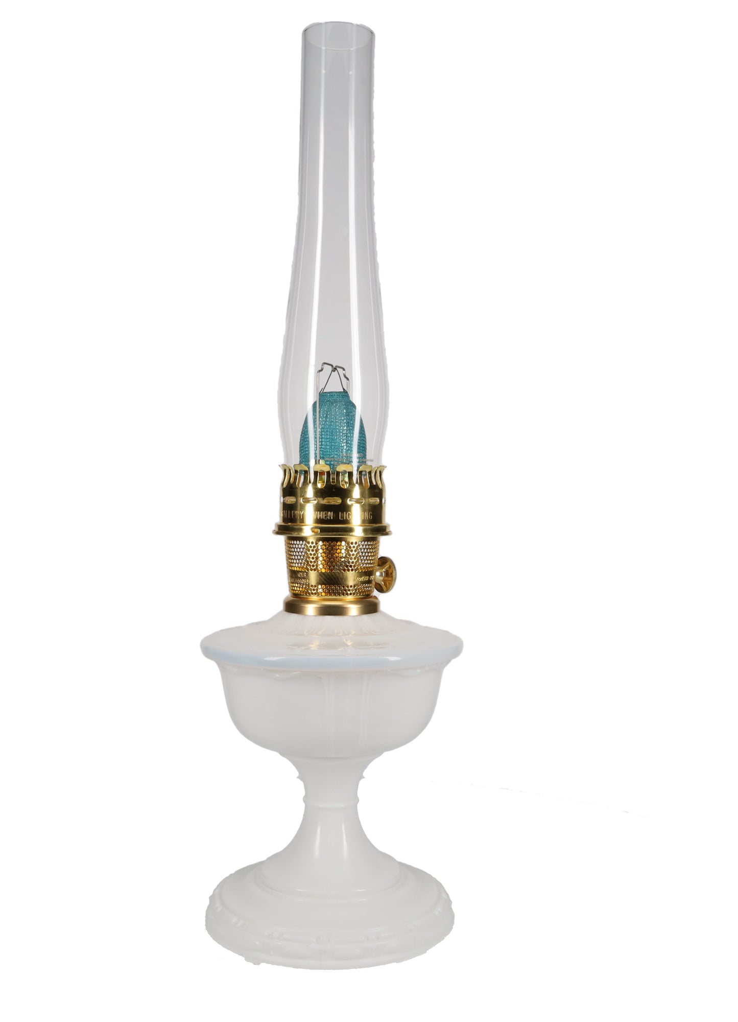 Aladdin Alexandria Milk Glass Table Lamp with Brass Burner