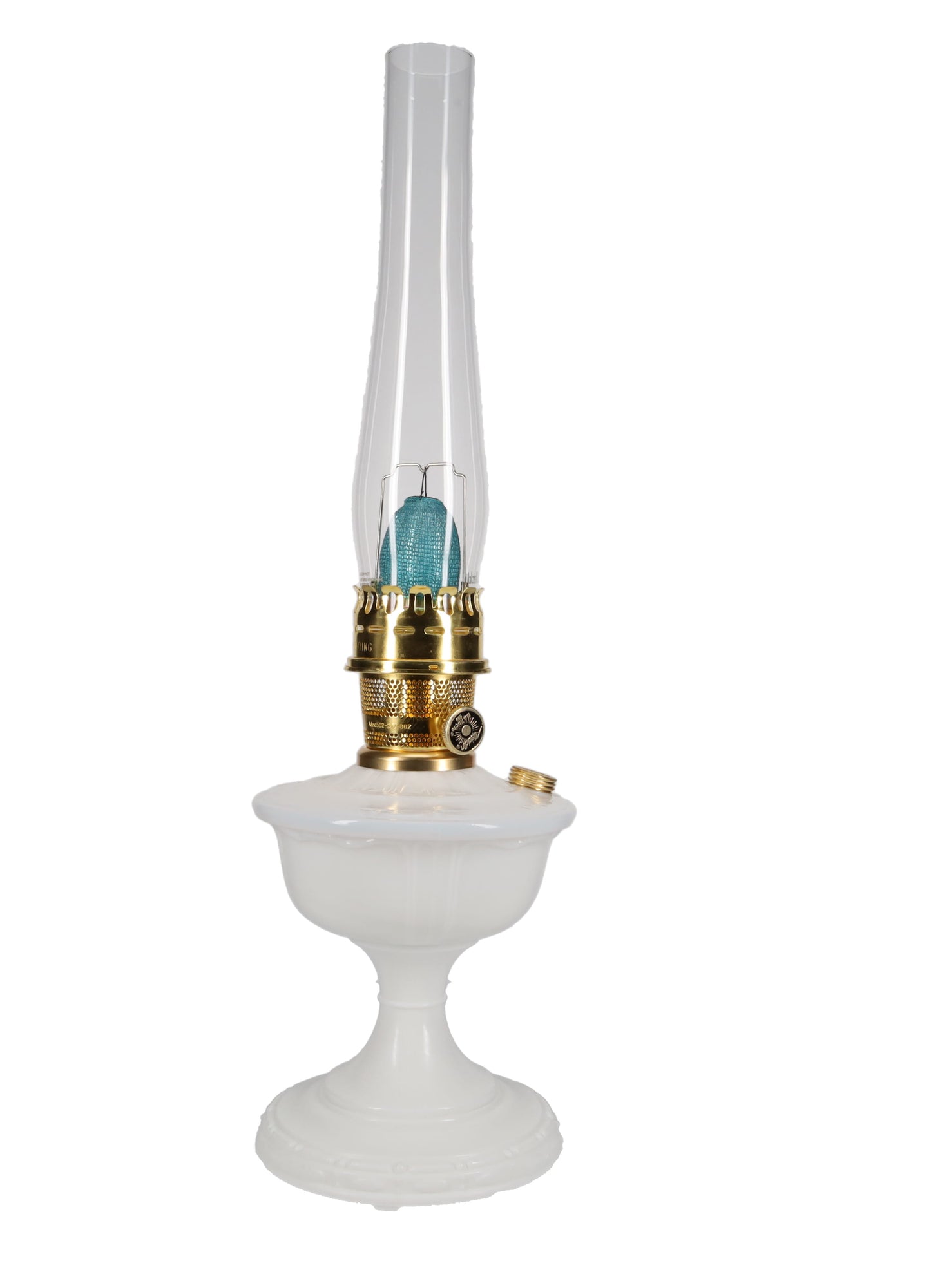 Aladdin Alexandria Milk Glass Table Lamp with Brass Burner