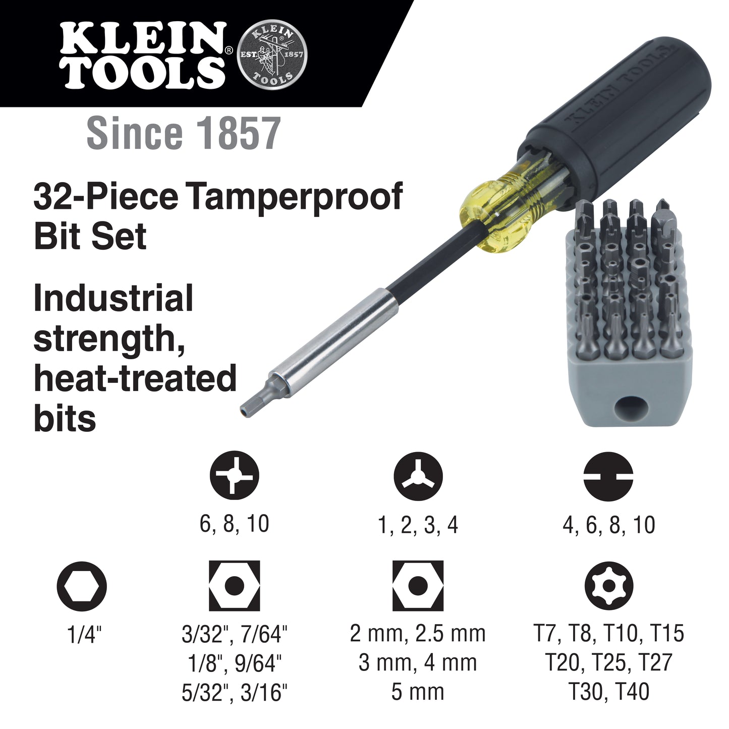 Klein Tools Cushion-Grip Screwdriver with 32 bits (99244)