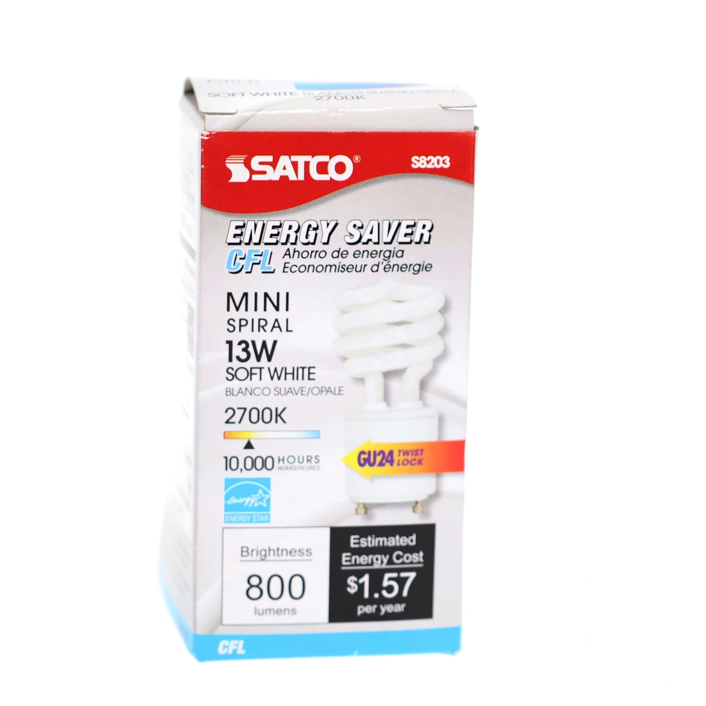 GU24 Mini Spiral 13W Soft White Fluorescent Light Bulb (BPS8203)