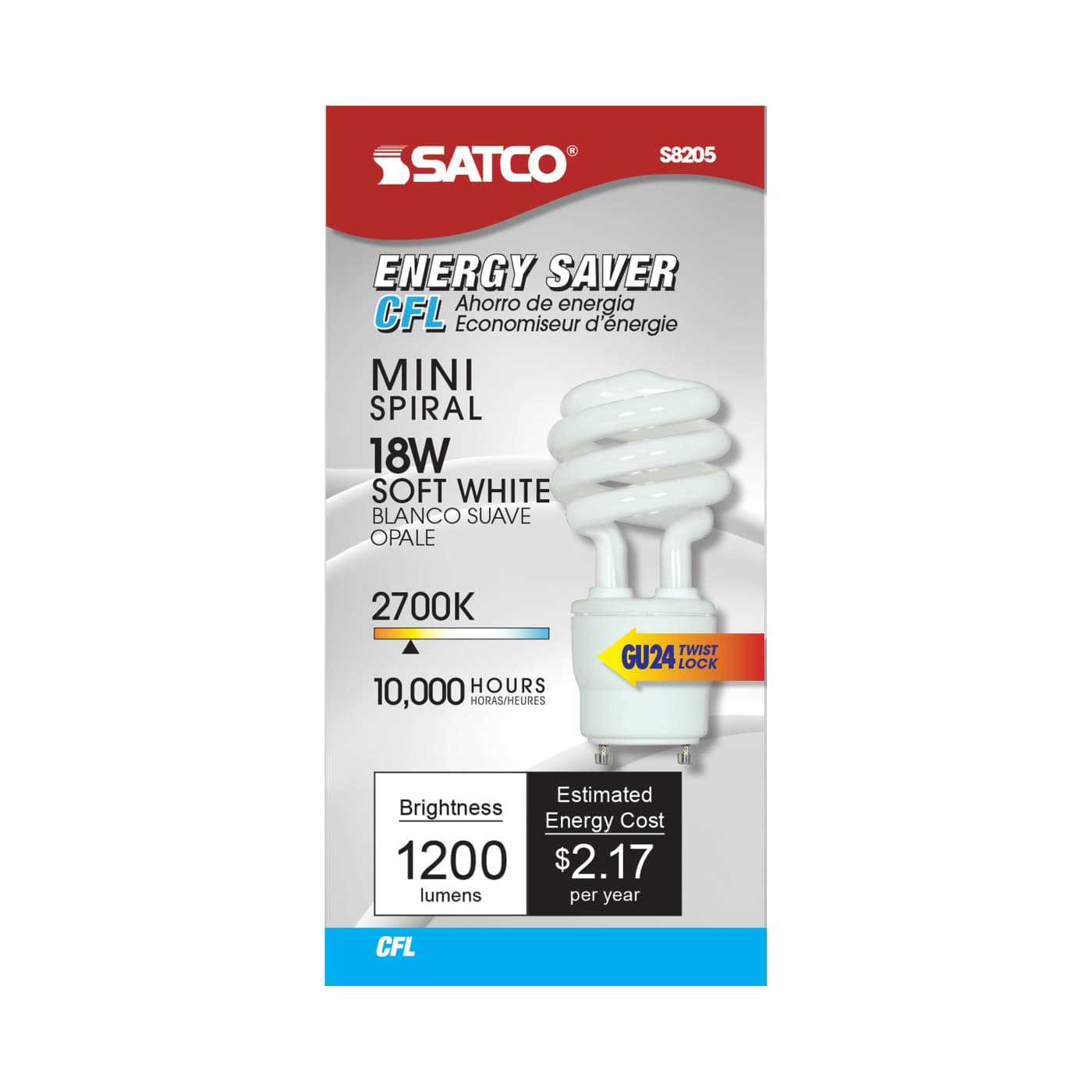 GU24 Mini Spiral 18W Soft White Fluorescent Light Bulb (BPS8205)