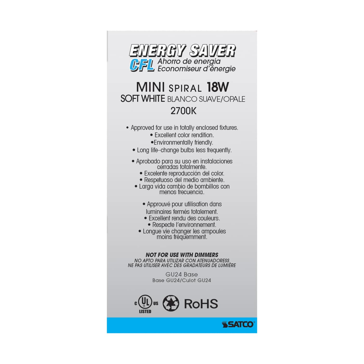 GU24 Mini Spiral 18W Soft White Fluorescent Light Bulb (BPS8205)