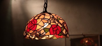 Image of glass stained chandelier.