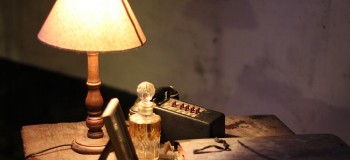 Image of lamp on living room side table.