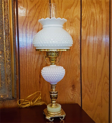 Cased Glass Hobnail Shade - Crimp Top, 7 inch fitter