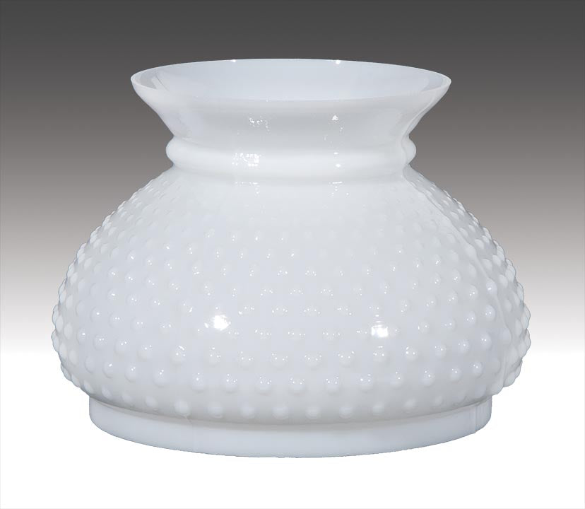7 Inch, Clear Over Opal Glass, Hobnail Lamp Shade (00614C)