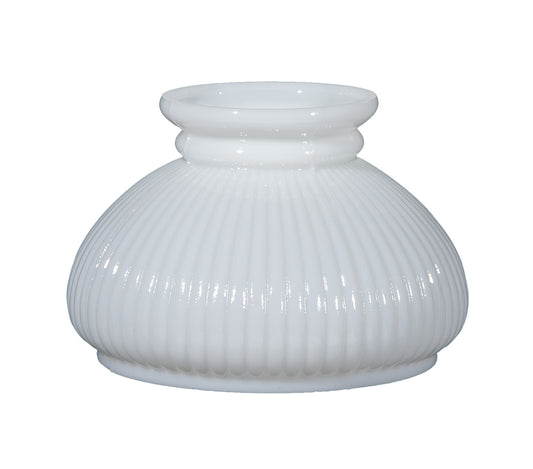 Cased White Glass Rib Shade, 7 inch fitter