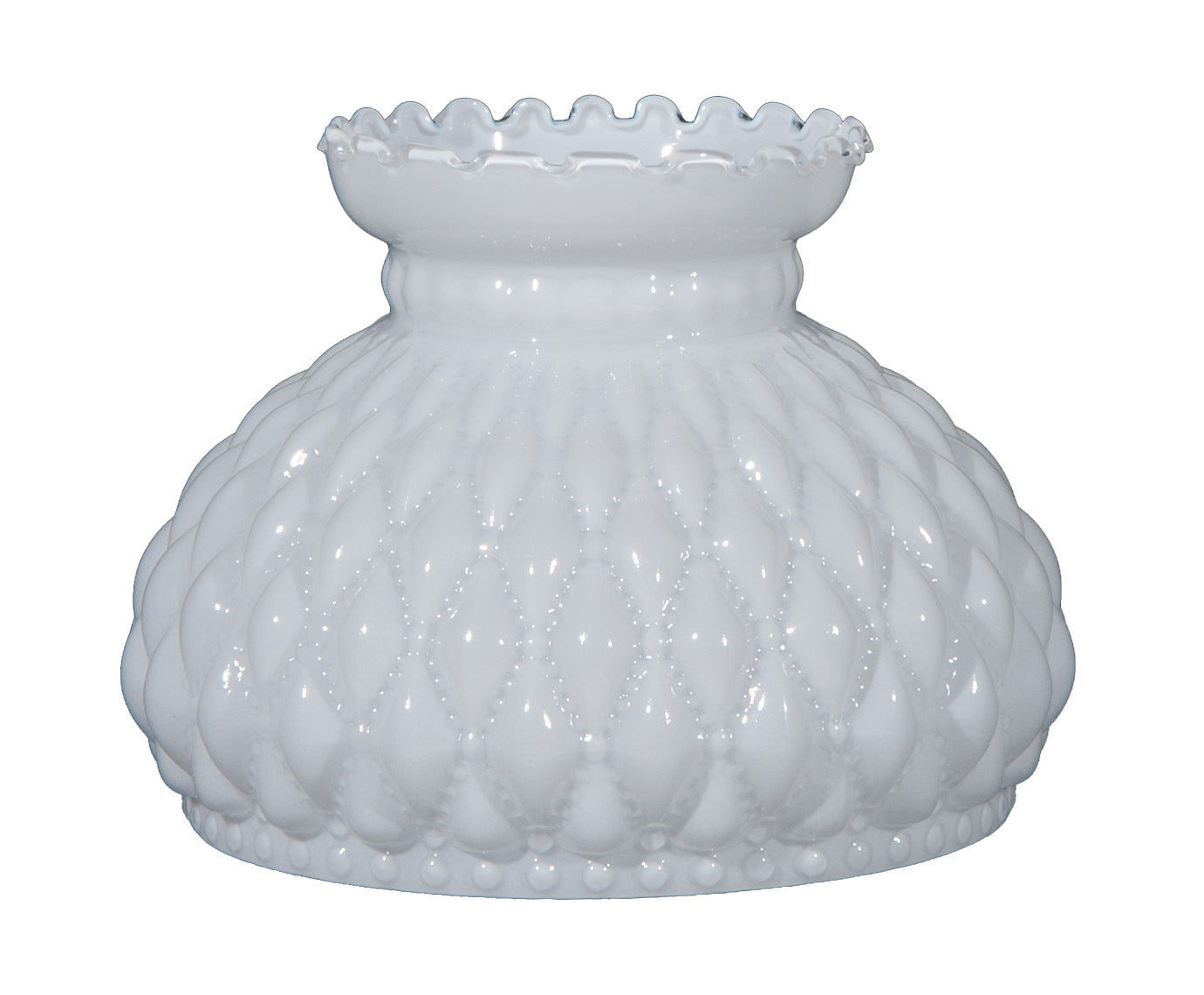 Diamond Quilted  Opal Glass Shade, 7 inch fitter