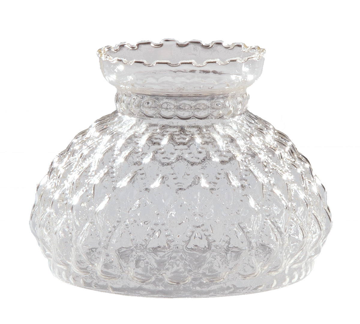 Diamond Quilted Clear Glass Shade, 7 inch fitter