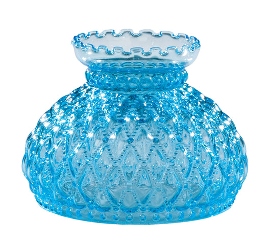 Diamond Quilted Light Blue Glass Shade, 7 inch fitter