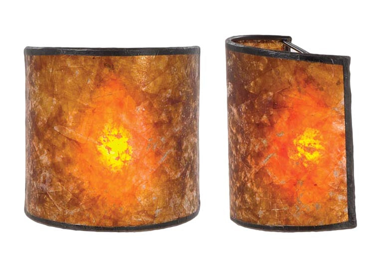 Antique Amber, 4.25 x 2.25(T), 4.25 x 2.25(B), 4.5(H), Mica Shield Style Chandelier or Sconce Lamp Shade