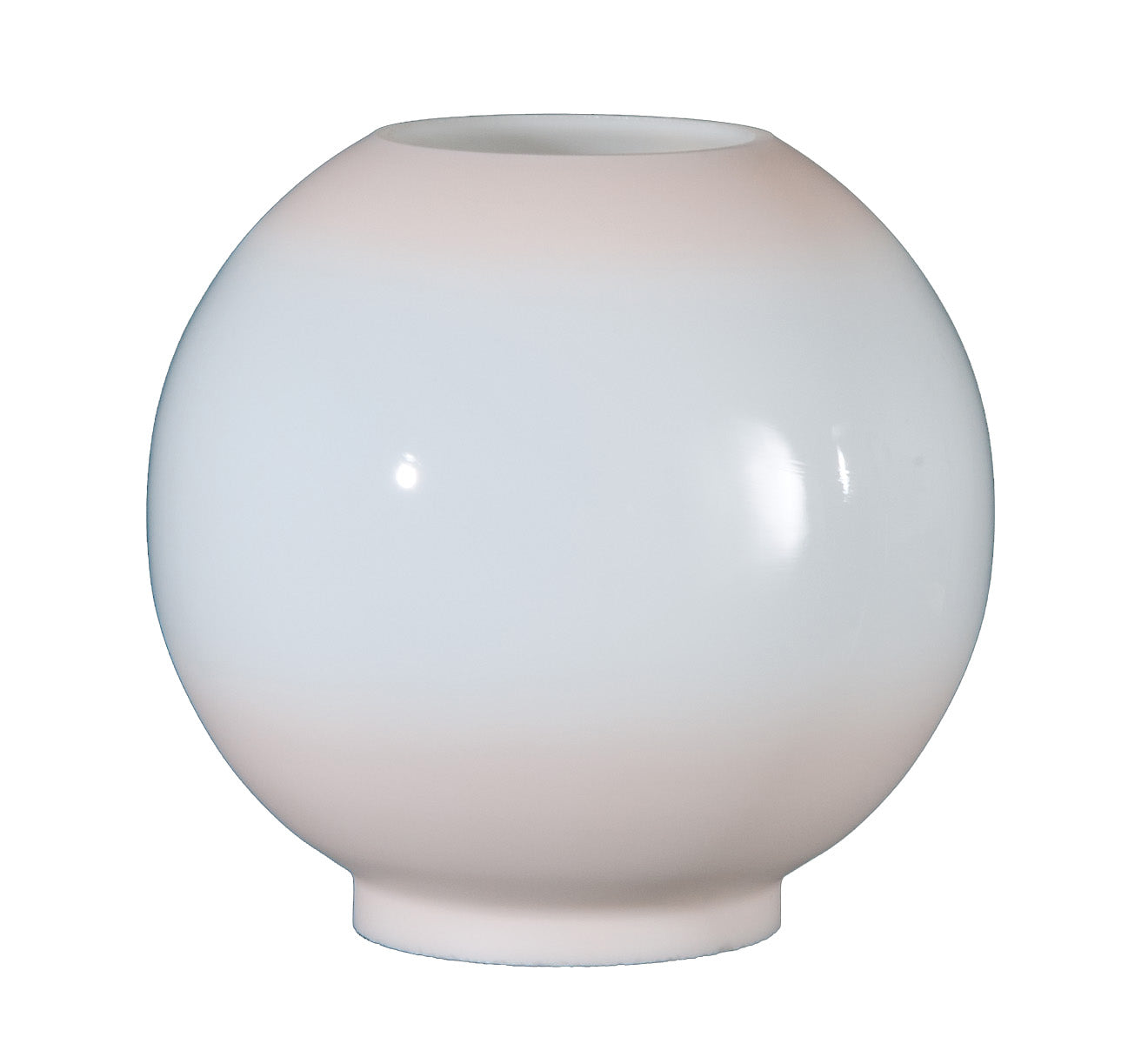 8 inch Opal Glass Ball Shade, Pink Tint, 4 inch fitter