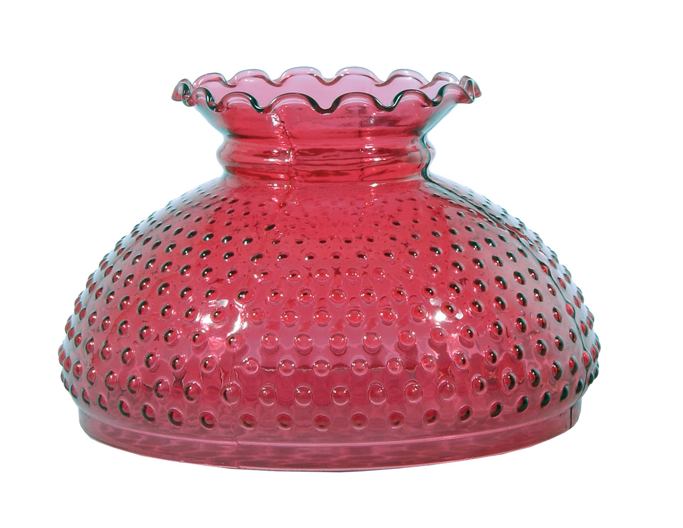 Stained Cranberry Hobnail Shade, 10 inch fitter