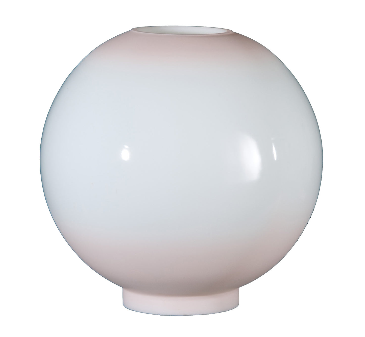 10 inch diameter Opal Glass Ball Shade, Pink Tint, 4 inch fitter