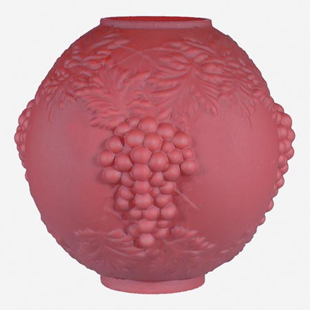 10 inch diameter Satin Ruby Lamp Shade, Embossed Grapes, 4 inch fitter