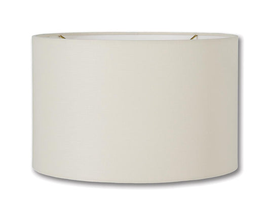 Mid Century Retro Drum Lamp Shades - Eggshell Color, 100% Fine Linen