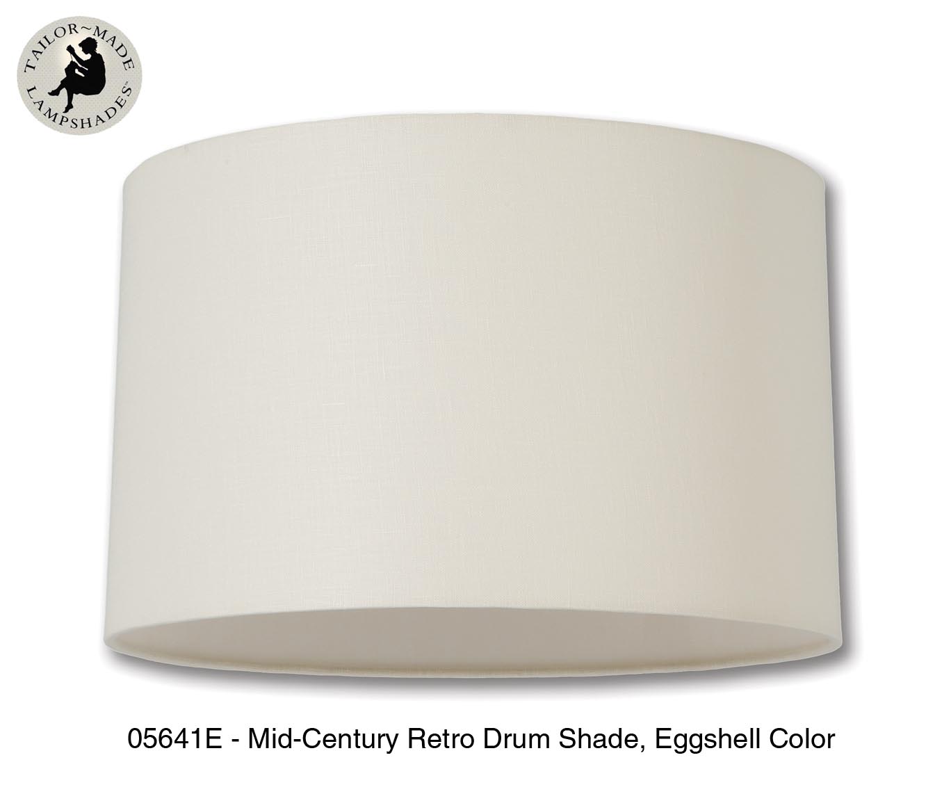 Mid Century Retro Drum Lamp Shades - Off White Color, 100% Fine Linen