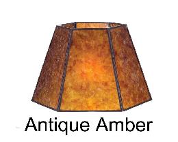 Antique Amber Mica Hexagon Lamp Shades