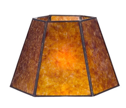 Antique Amber Hexagon Style Mica Lampshade, 1" Recessed UNO Fitter