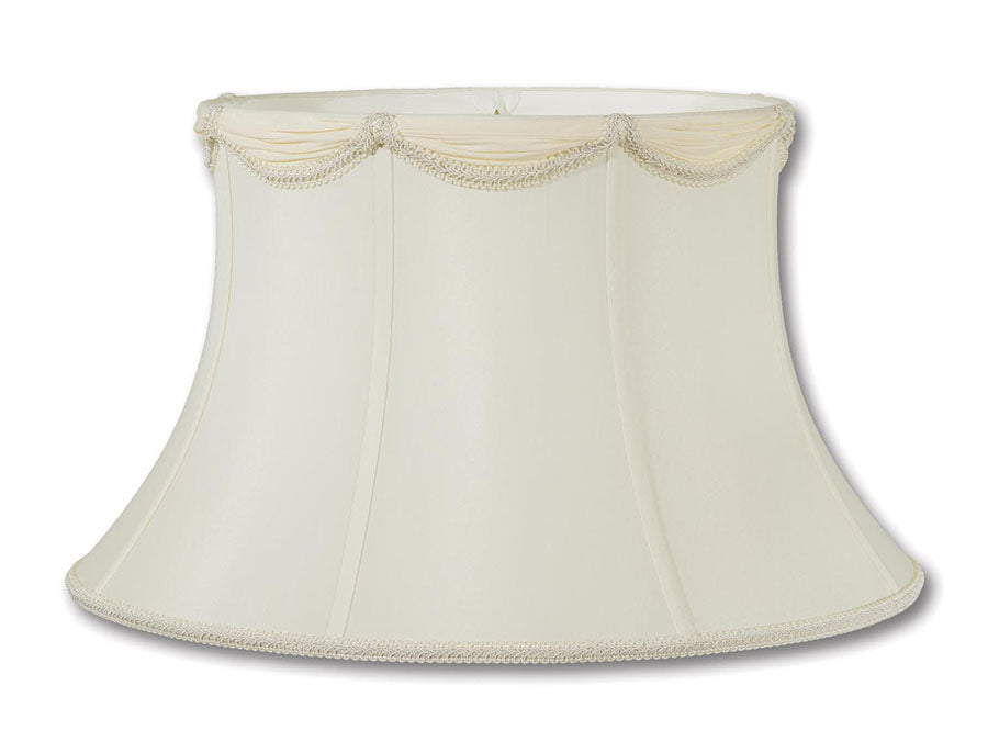 Eggshell Color Draped Bell with Gimp Trim - Tissue Shantung