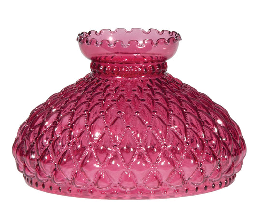 Cranberry Stained Diamond Quilted Shade, 10 inch fitter