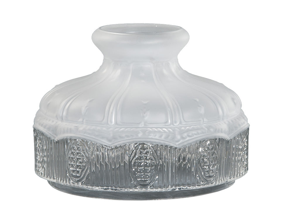 Glass Lamp Shade Satin Crystal Top, 10 inch fitter