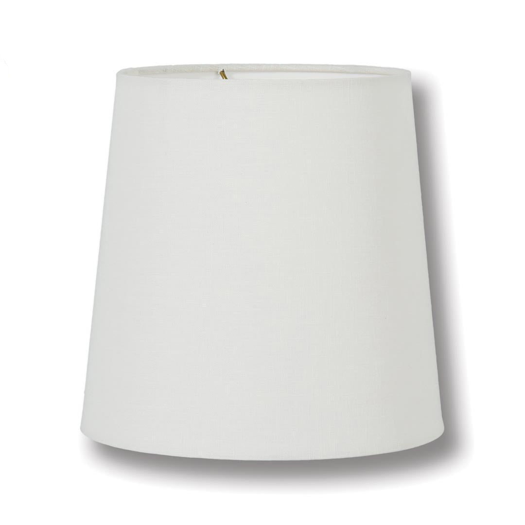 Tapered Deep Drum Lamp Shades - Off White Color, 100% Fine Linen Material