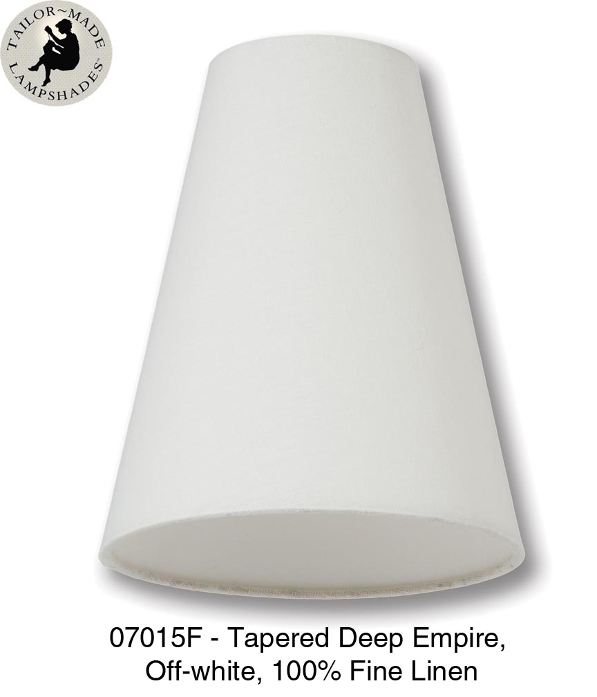 Tapered Deep Empire style Hardback Lamp Shades - Ivory Color, Microfiber Chiffon material