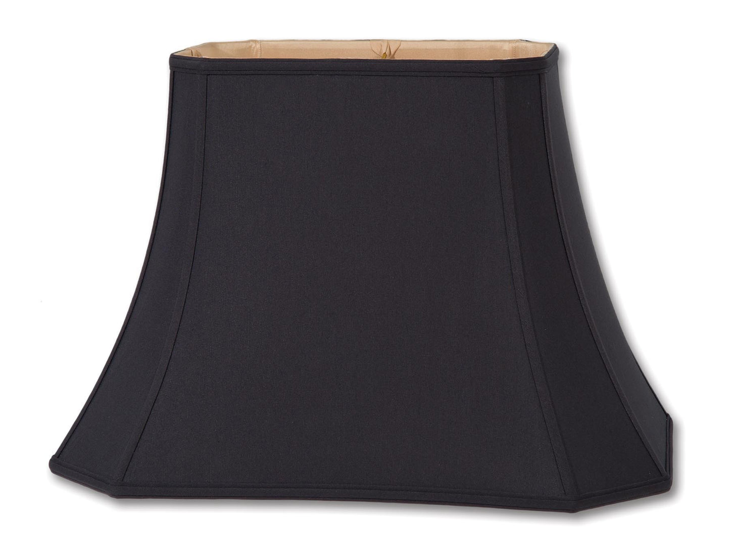 Cut Corner Rectangle Lamp Shades - Black Color, Tissue Shantung Material
