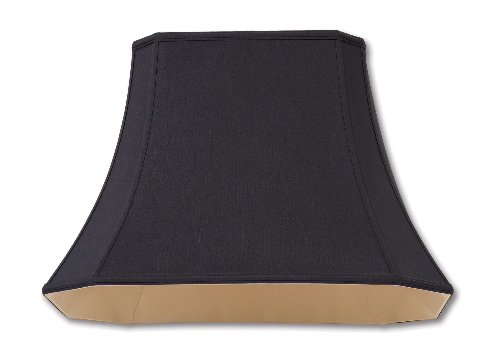 Cut Corner Rectangle Lamp Shades - Black Color, Tissue Shantung Material
