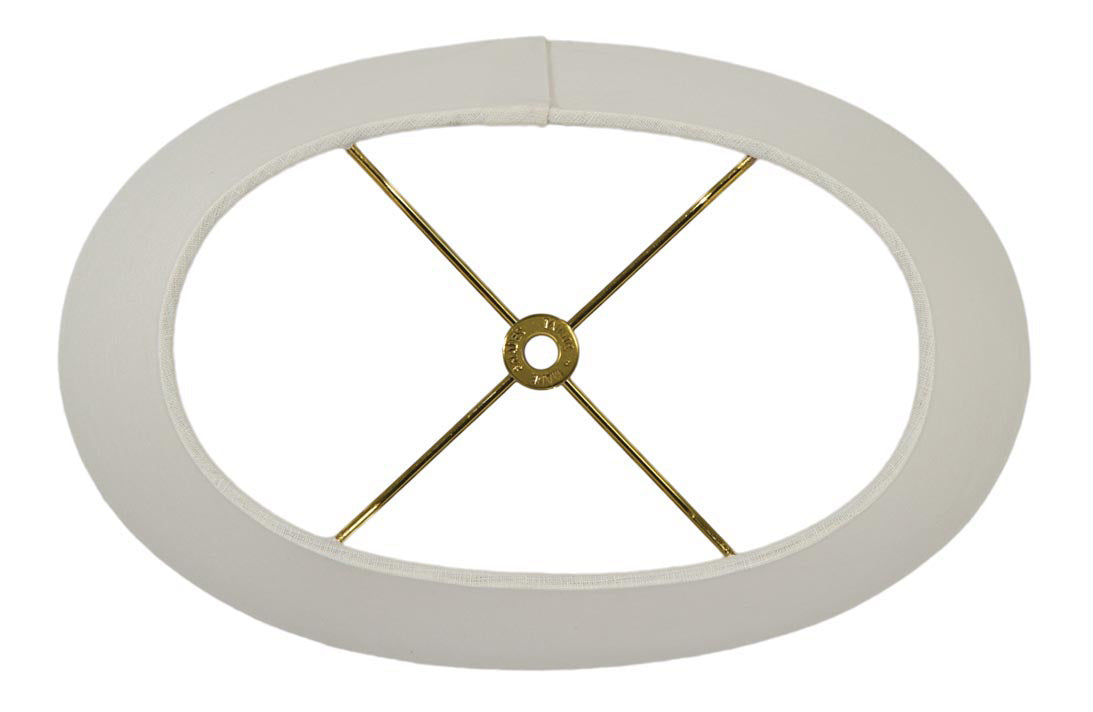 Oval Hardback Lamp Shades - Off White Color, 100% Fine Linen Material