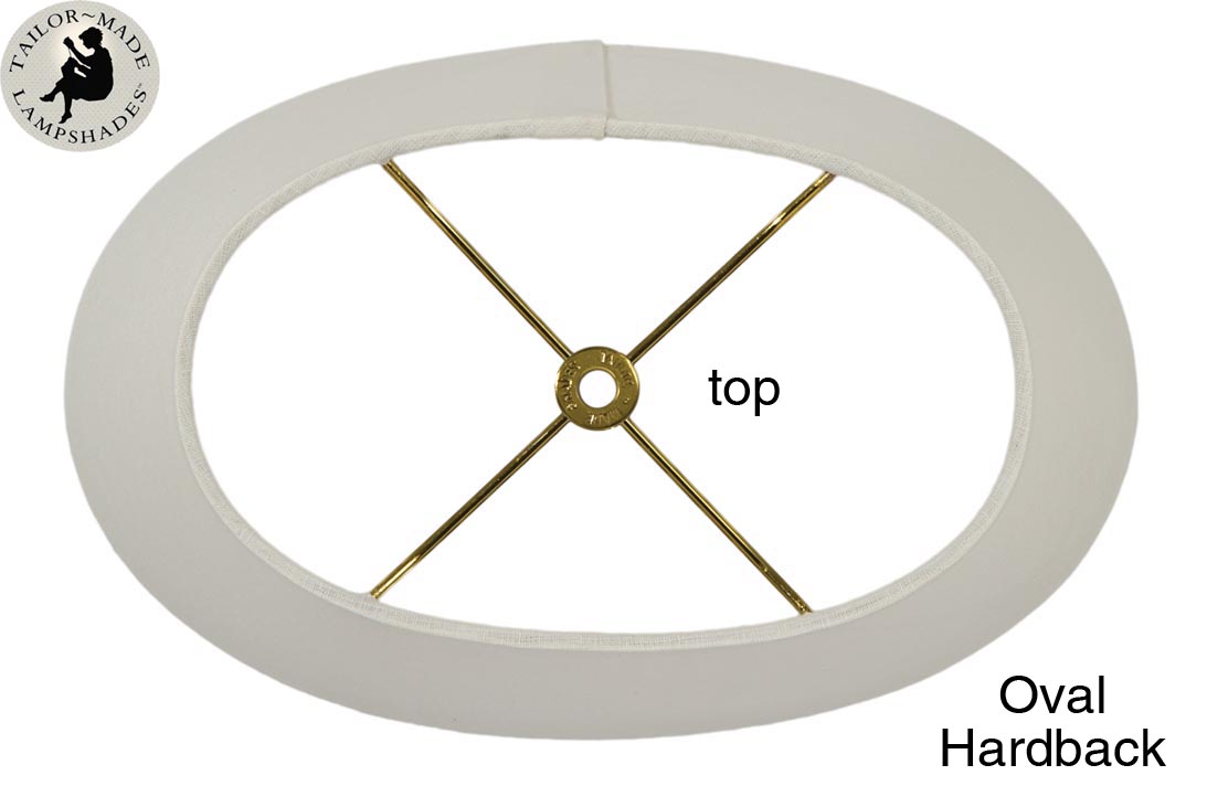 Oval Hardback Lamp Shades - Ivory Color, Microfiber Chiffon Material