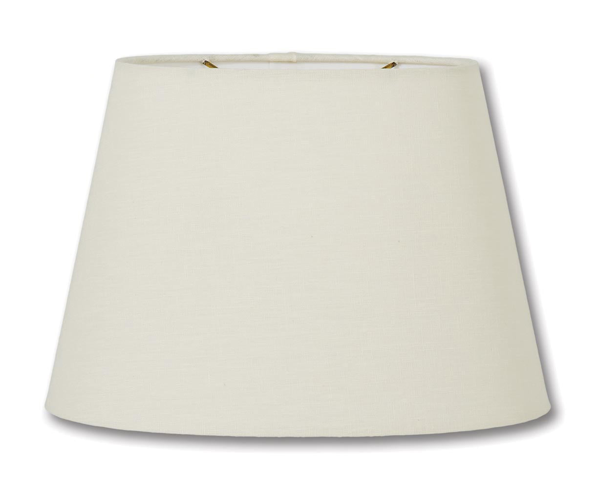 Oval Hardback Lamp Shades - Eggshell Color, 100% Fine Linen Material