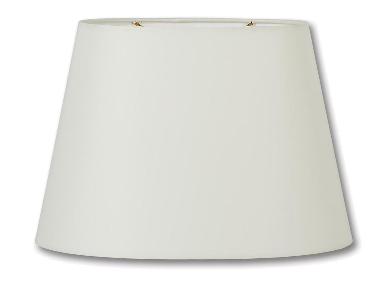 Oval Hardback Lamp Shades - Ivory Color, Microfiber Chiffon Material