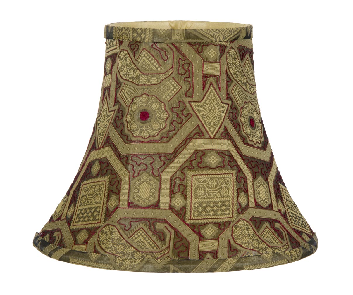 Deluxe Bell - Embroidered Silk Brocade Lamp Shade