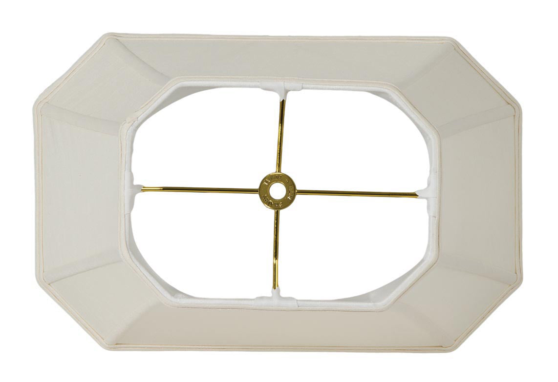 Cut Corner Rectangle Lamp Shades - Off White Color, 100% Fine Linen
