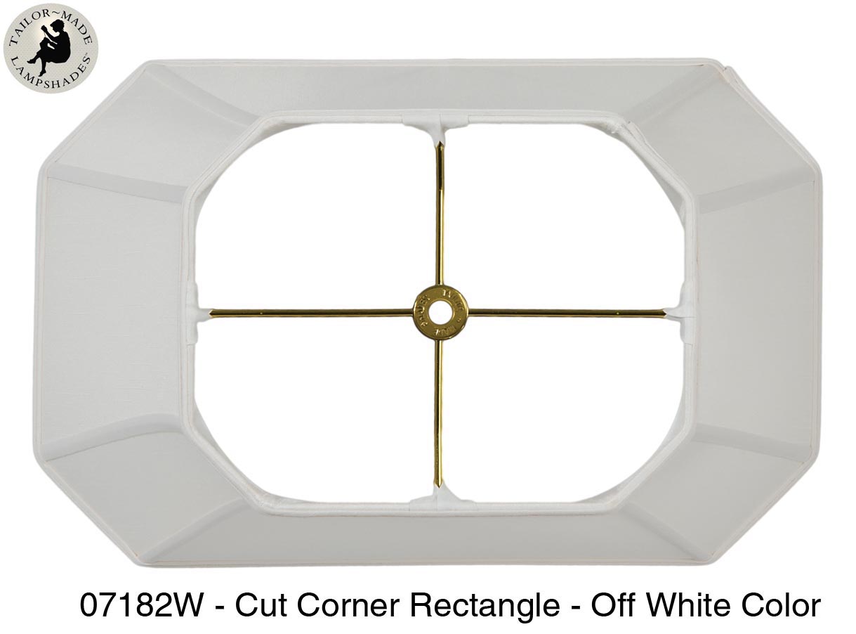 Cut Corner Rectangle Lamp Shades - Eggshell Color, Tissue Shantung Material