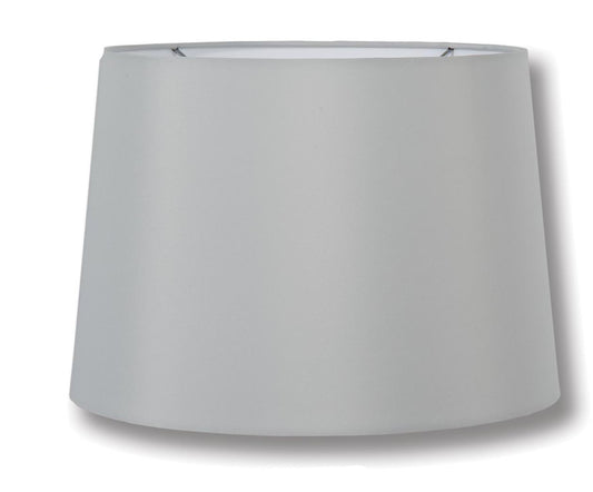 Retro Drum Lamp Shades - Dove Grey Color, Microfiber Chiffon, Nickel Plated Washer Fitter