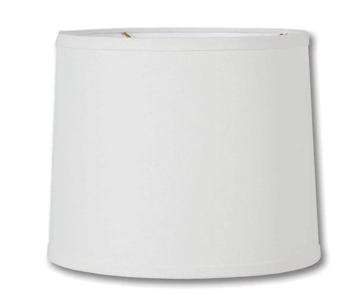Deep Retro Drum Lamp Shades - Off White Color, 100% Fine Linen Material, White Styrene Lining