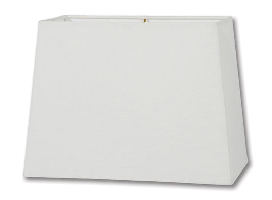 Tapered Retro Rectangle Hardback Shades - Off White Color, 100% Fine Linen