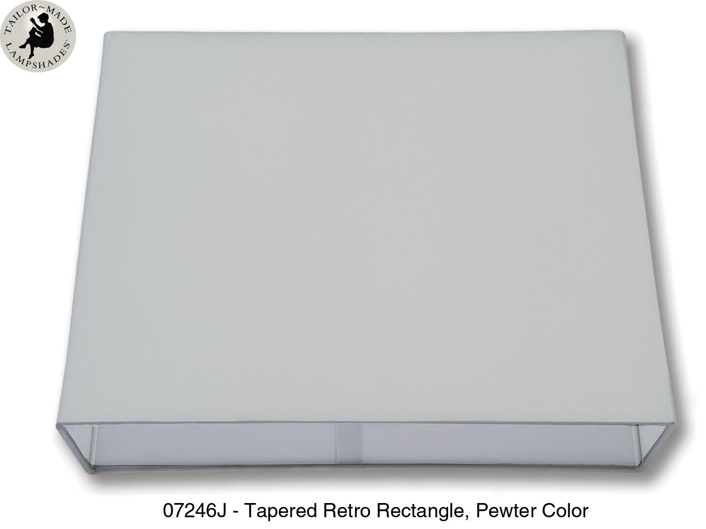 Tapered Retro Rectangle Hardback Shades - Pewter Color, Microfiber Chiffon